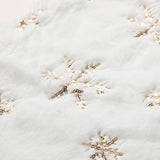 18 Inch Gold Snowflake Sequin Christmas Tree Skirt for Mini Trees – Sparkling Small Xmas Tree Base Cover with Velcro Closure, Elegant Holiday Décor