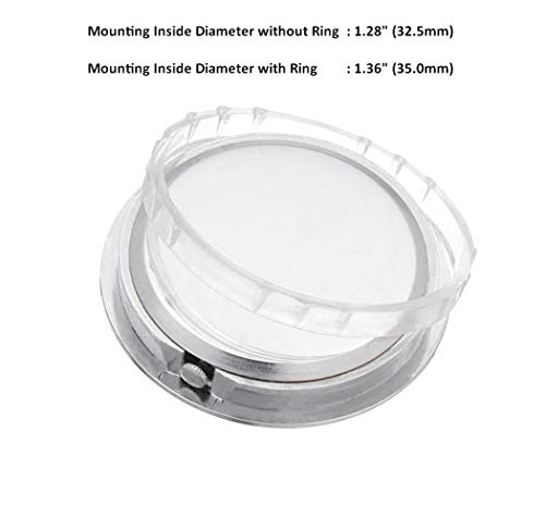 ShoppeWatch Mini Clock Insert 1 7/16" (35mm) Quartz Movement | Miniature Clock Face Insert | Small Round Fit Up White Face Silver Tone Bezel Roman Numerals CK097SL