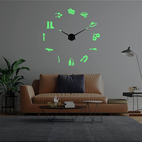 Sex Toys DIY Creative Different Frameless Luminous Wall Clock Home Decoration Modern Gifts（47 inch）