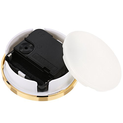Hicarer 3-1/8 Inch (80 mm) Quartz Clock Insert Fit-up/Insert with Arabic Numeral, Gold Trim, Quartz Movement