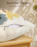 Embroidered Throw Pillow Cover, 20x20 Inch, Butterfly Moon