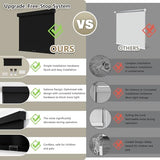 SUNOFF Cordless Blackout Roller Shades Blinds for Windows Free-Stop,Pull Down Room Darkening with Valance,Thermal Insulated Woven Fabric Window Door Blinds for Home,Office,Black 20" W x 72" H