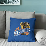 Northwest New York Knicks 2026 NBA Champions Multi-Champs Double-Sided Printed Throw Pillow, Soft Decorative Polyester Fan Cushion, Couch Bed or Game Room Decor, 18 x 18 in