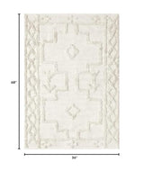 Uphome Boho Area Rug 3' x 5', Cream Washable Cotton Woven Entryway Rug with Tassels, Moroccan Tufted Bedroom Rug, Farmhouse Tribal Floor Carpet for Entry Office Porch Living Room Kitchen