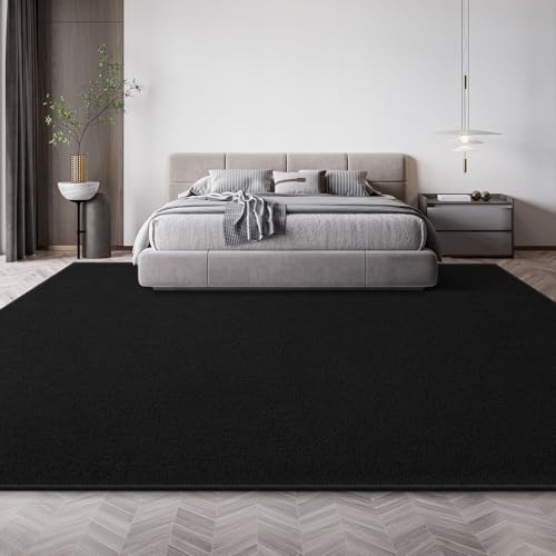 Large Modern Area Rugs for Living Room Bedroom, 6x9 Feet Black