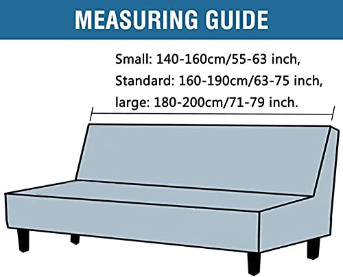 YOPOIY Stylish Printed Futon Cover Premium Polyester Fabric Futon Slipcover Removable Armless Sofa Cover Lightweight Furniture Cover for Pets, Kids -1-140-160cm