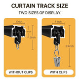 MaKefeile Ceiling Curtain Track,Curtain Track Wall Mounted,Ceiling Mount Rail Room Divider Tracks Extra Long Curtains Rod for Living Room Bedroom Patio Sliding Door Curtains with Clips,Black 9ft