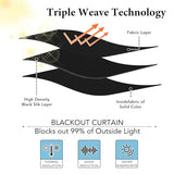 RYB HOME Extra Wide Curtains Blackout - 100% Privacy Backdrop Curtains & Drapes for Sliding Glass Door Bedroom Patio Large Window Decor Shared Office Partition Screen, W 100 x L 84, Black, 1 Panel