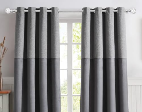 KAMANINA Silver Crystal Curtain Rod 72 to 144 Inches (6-12 Feet), 1 Inch Heavy Duty Curtain Rods for Windows, Telescoping Long Drapery Rods with Acrylic Diamond Netted Texture Finials