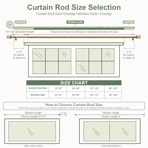 QDWIS Natural Wood Curtain Rods for Windows 28 to 48 inch Boho Decorative Handmade Wood Grain Drapery Rods with Leaf Finial 1" Adjustable Heavy Duty Curtain rod for Living Room Bedroom Kitchen