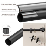 SMODBRODRE Black Curtain Rods for Window 28 to 48, 5/8 inch Small Decorative Curtain Rod Set with Brackets