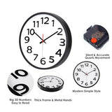 Wall Clock 12 Inch Silent Non-Ticking Big Numbers Easy to Read Wall Clocks Decorative for Office School Bedroom Home