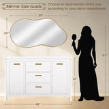 Dorlicecass Irregular Wall Mirror - Wall Mirrors Decorative 20"x36" Gold Asymmetrical Mirror Tempered Glass Aviation Aluminum Alloy Frame for Bathroom, Bedroom, Living Room, Cloakroom, Entryway