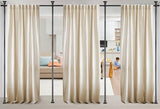 Room Divider for Wide Space Partitions, Curtain Rods No Drilling for Room Separation, 28-171inch(W) 4-10ft(H) Adjustable Heavy Duty Floor to Ceiling Tension Rod Room Dividers, Matte Black