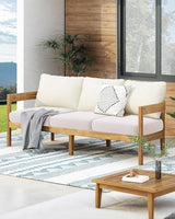 Fuloon Waterproof Seat Cushion Covers 2 PCS, Stretch Sofa Cushion Slipcovers Couch Covers Solid Washable Furniture Protector Suitable for Armchair Loveseat Sofa (Pale Beige)