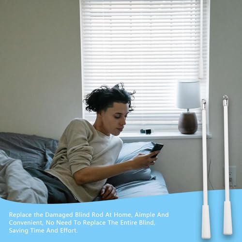 2 PCS 24 Inch Blind Wand, Blind Wand Replacement with Hook, Vertical Blinds Replacement Parts Blinds Stick with Hook for Window
