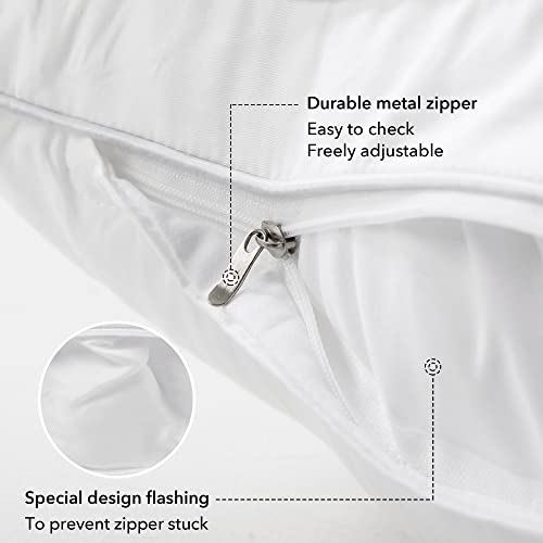 FAVRIQ 20 x 20 Pillow Inserts (Set of 2) - 20 Inch Square Interior Couch Throw Pillow with 100% Cotton Cover - Decorative Pillow Insert Pair - White Sofa Pillow