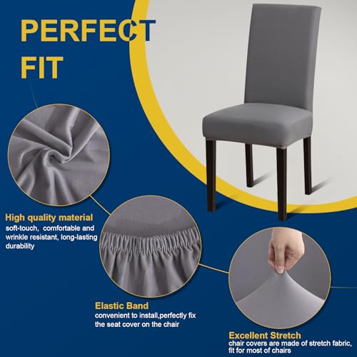 Chair Covers, Stretch Kitchen Dining Room Chair Covers Set of 6, Removable Washable Dining Chair Slipcovers for Home, Hotel, Banquet
