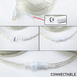 DINGFU 50ft 360 LED Waterproof Rope Lights, 110V Connectable Indoor Outdoor White Led Rope Lights for Outside, Deck, Patio, Pool, Camping, Bedroom Decor, Landscape Lighting and More (White)
