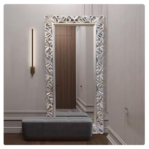 Bedroom, Living Room, Dressing Room, Light Luxury American Classical Frame Wall with Full-Length Mirror, Vertical Floor Standing Full-Length Mirror 80 * 180