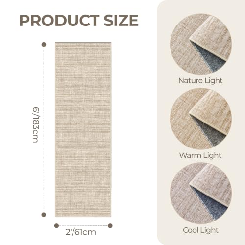2x6 Runner Rug Non Slip,Washable Hallway Runner Rug,Brown