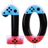 Gaming Candle,Level 10 Number Birthday Cake Candles,10 Birthday Decorations for Boys,10th Birthday Candle Gamepad Birthday Candles,Video Game Controller Themed Kids Birthday Party Supplies（Number 10