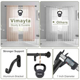72-144 Inches Curtain Rods for Window, Vimayta 1 Inch Diameter Drapery Rod with Resin Finials, Ideal Adjustable Heavy Duty Single Curtains Rod for Bedroom, Living Room Decoration, Matte Black