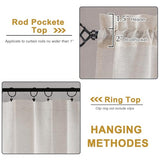 OWENIE Linen Blend Sheer Curtains 84 inches Long 2 Panels Set for Bedroom, Natural Linen Light Filtering Semi Sheer Cutain for Living Room Rod Pocket Drapes, 2pcs, Each 40 W x 84 L