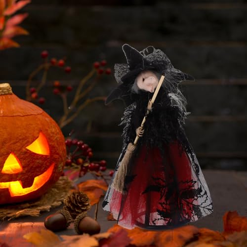Alipis Halloween Witch Doll Decor Adorable Tabletop Witch Decoration for Halloween Party Compact Cloth Material for Home Office Bar Restaurant Decor