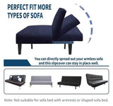 Waterproof Futon Cover Stretch Sofa Bed Slipcover Armless Furniture Protector for RV Camper Full Queen Size Foldable Sofa Bed Loveseat Slipcover Machine Washable(Purple,63-75in/160-190cm)