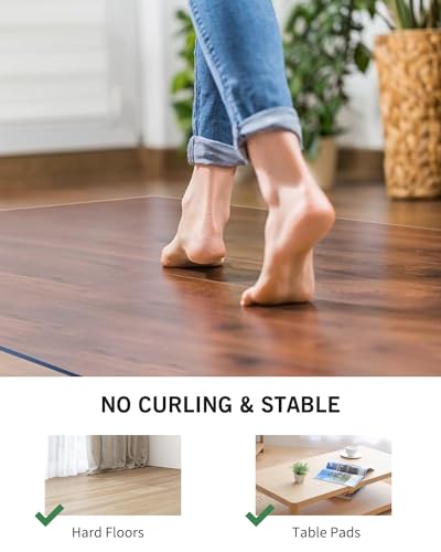 Clear Floor Mat for Home, 4'×6' Large Non-Slip Plastic Rug for Under Kitchen Table, Durable Waterproof Vinyl Area Mat for Spills, Dog Accident, Anti-Scratch Floor Protector for Living Room
