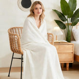 EMME Cotton Muslin Large Throw Blanket Couch 4-Layer Breathable Gauze Soft Lightweight Bed Blankets Adults (50"x71")