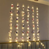 ZSJWL 3.3×5ft Short Curtain Lights with 8 Hook for Small Windows, 96 LED Warm White Photo Clips String Light with 52 Clear Clips, Remote Control 8 Modes USB Fairy Lights for Bedroom, Party, Wall