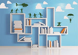 Army Men Wall Stickers Soldier Helicopter for Boy Kids Bedroom Decal Home Decor