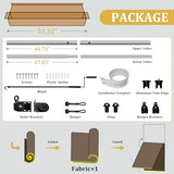 Shade&Beyond Outdoor Roller Shades with Splicing Design, 8' W x 8' H Cordless Patio Roll Up Blinds, Exterior Shade Cloth Roll for Porch, Gazebo, Pergola, Balcony, Mocha