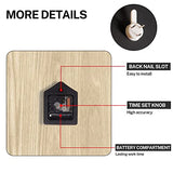 ArtSocket Wooden Wall Clock Silent Non-Ticking, Abstract Orange Grey Geometric Minimalist Checkered Square Rustic Wall Clocks Decor for Home Kitchen Living Room Office, Battery Operated(12 Inch)