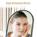 Arched Full Length Mirror Floor Mirror with Stand, Wall Mounted Full Body Mirror Dressing Mirror for Bedroom, Stand Up or Wall-Mounted(59"x16", Black)