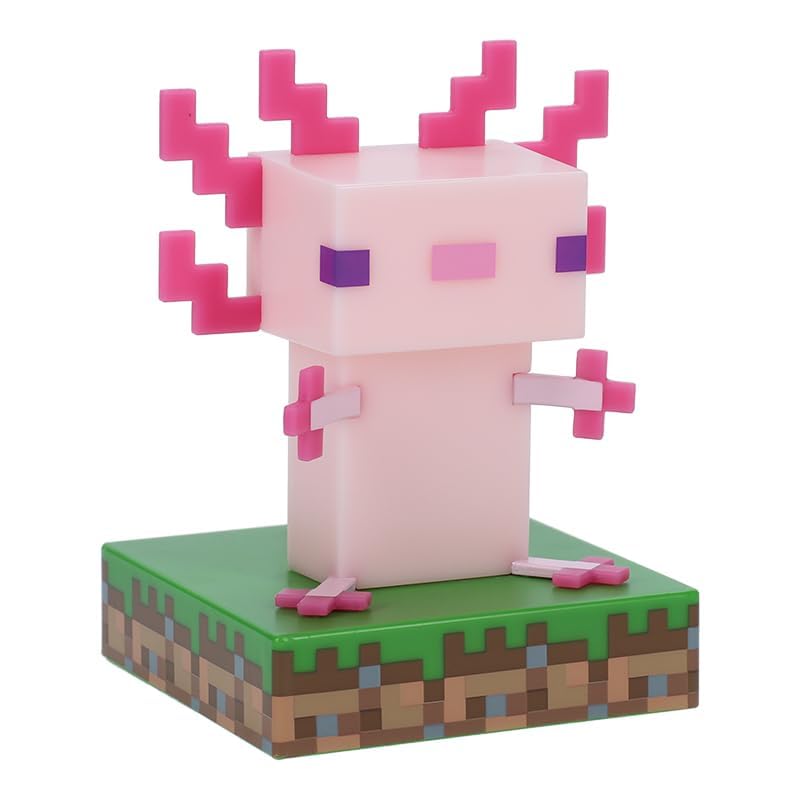 Paladone Minecraft Officially Licensed Axolotl Free Standing Desk Light, Gaming Room Decor and Merchandise for Boys and Girls, Nightlight Gift Accessory for Playroom and Bedroom