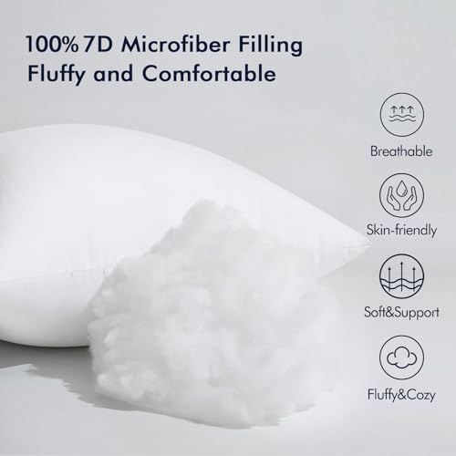 MIULEE Throw Pillow Insert Premium Pillow Stuffer Sham Rectangle for Decorative Cushion Bed Couch Sofa 12x20 Inch