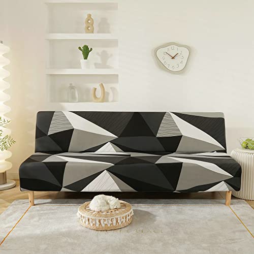 YOPOIY Elegant Printed Soft Futon Cover Washable Futon Slipcover Protector Fitting Armless Sofa Cover Furniture Protector for Living Room Bedroom -6-180-210cm