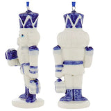 Porcelain Delft Blue Nutcracker Ornaments, 3 Assorted for Christmas