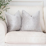 NiNi ALL Velvet Pillow Covers 18x18 Inch, Set of 2 Silver Throw Pillows Decorative Luxurious Cushion Cases for Sofa Bed Chair Couch Living Room Home