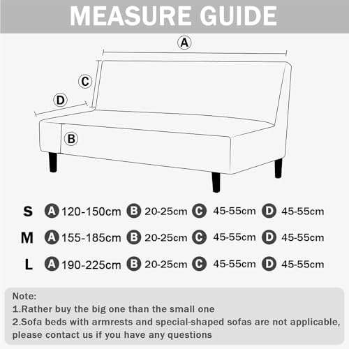Hixingo Stretch Armless Futon Cover, Futon Mattress Cover Soft Futon Covers with Elastic Bottom, Modern Futon Slipcovers Washable Futon Couch Cover (Large (75-89"),Gray Beige)
