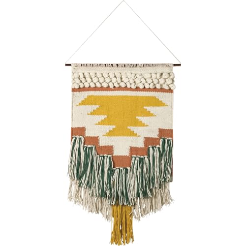 Primitives by Kathy Gypsy Hand Woven Wall Hanging, 14" x 25", Yellow/Green, 8541857714
