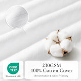 Ashler Home Deco Synthetic Down Pillow Inserts, 20x26 Down Alternative Throw Pillows Insert Sleeping Pillows with 100% Cotton Cover Decorative Pillow Stuffer for Sofa, Couch Bed(Set of 2, White)