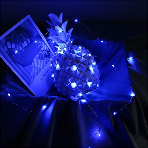 2 Pack with Timer Function Battery Operated Dewdrop Led Lights,Mini Fairy Lights for Home Parties Christmas/Halloween Holiday Decoration,6 Hours on/18 Hours Off,30 LEDs,10 Feet (Blue)