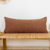 Boucle Lumbar Pillow Cover 14x36 inch Rust