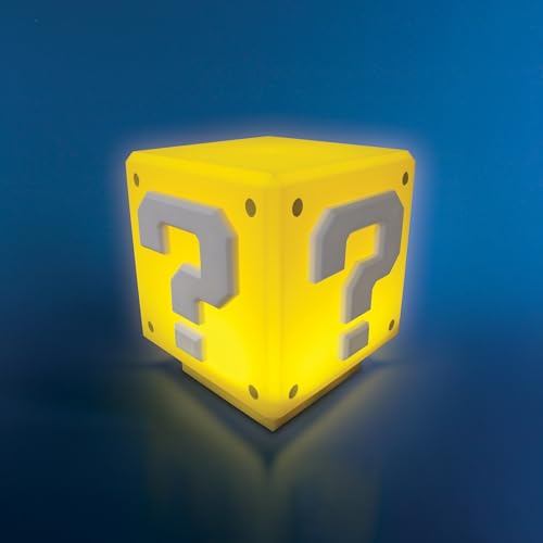 Paladone Super Mario Mini Question Block Light - Officially Licensed Super Mario Bros. Merchandise, Bedroom or Game Room Decor, Retro Gamer Gift, Battery Powered