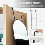 SCWF-GZ 47x14 Mirror Full Length Back Door Hanging or Wall Mounted Aluminum Metal Frame Arch Mirrors for Entryway Bedroom Bathroom Dressing Living Room 47 14 inch Black