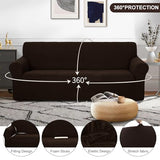 U-NICE HOME Stretch Couch Cover Slipcover for 3 Cushion Sofa, Chocolate | 1-Piece Sofa cover, Washable, Pet friendly, Furniture protector, Polyester Spandex Jacquard fabric